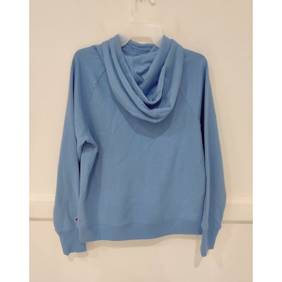 NWT Champion Women Powerblend Logo Fleece Hoodie Light Blue Size XS $50 A360 - Picture 3 of 3
